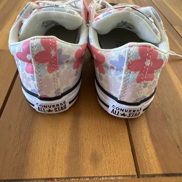Converse Kids Sneakers - Pink, White, and Purple Floral - Picture 2 of 3
